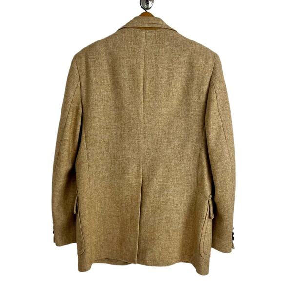 Vintage Wool Blazer MacAll Fifth Avenue Camel Tweed Hunt Jacket Patch Pockets - Picture 15 of 16